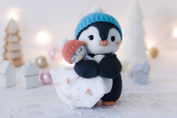 Kit au crochet pour faire le manchot pingouin de noel. Avec 18 pages au format PDF, vous retrouverez toutes les instructions pour réaliser cet amigurumi au crochet.